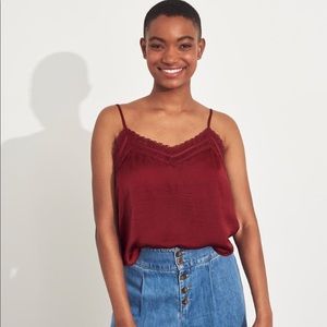 Hollister Red Lace Trim Cami